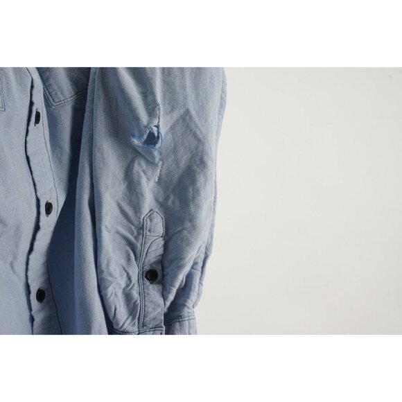 Kama Classics Men's Large Long Sleeve Light Blue Oxford Cotton Engineering Shirt - Picture 9 of 11